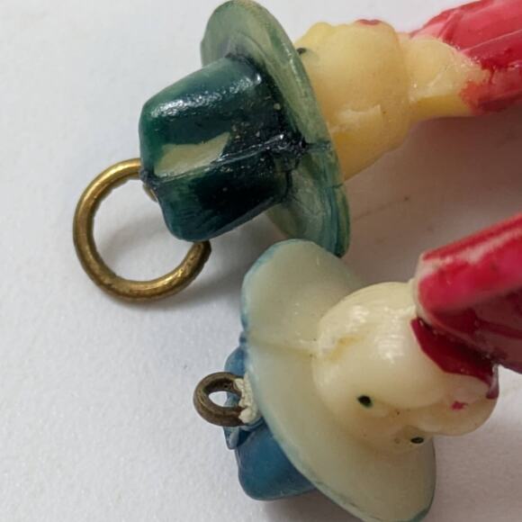 Vintage 1950s Plastic Cowboy Charms Set of 4 Painted Western Novelty Figures - Picture 6 of 6